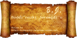 Bodánszki Jeremiás névjegykártya